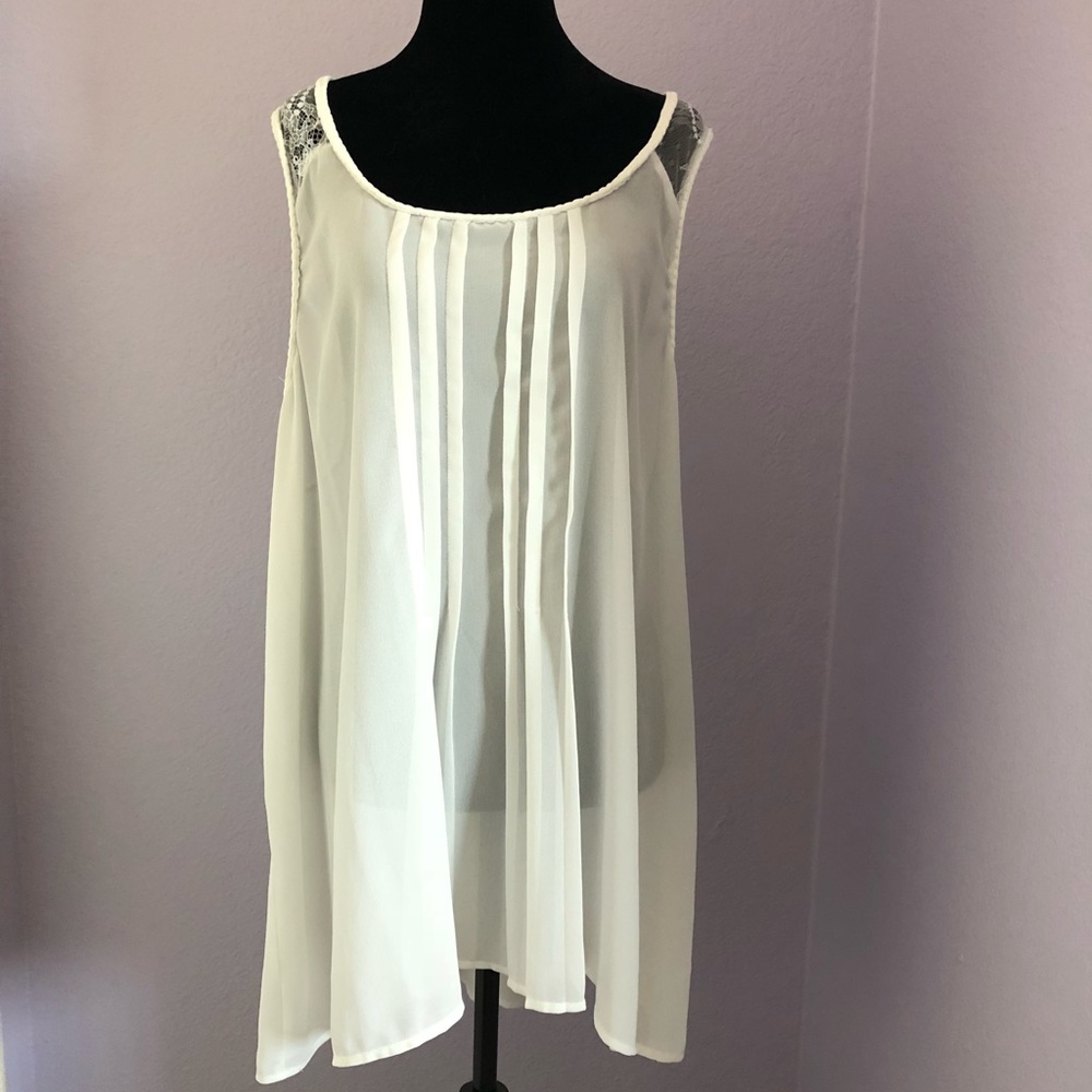 White chiffon tank top blouse